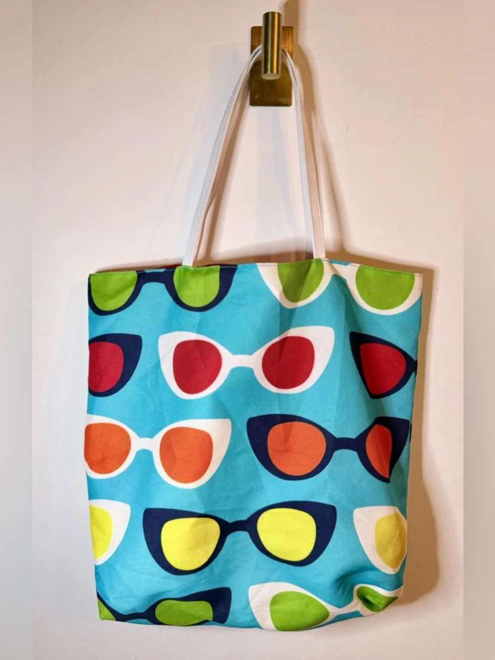 Estée Lauder Lisa Perry Blue Sunglasses Print Tote with Multicolor Accents
